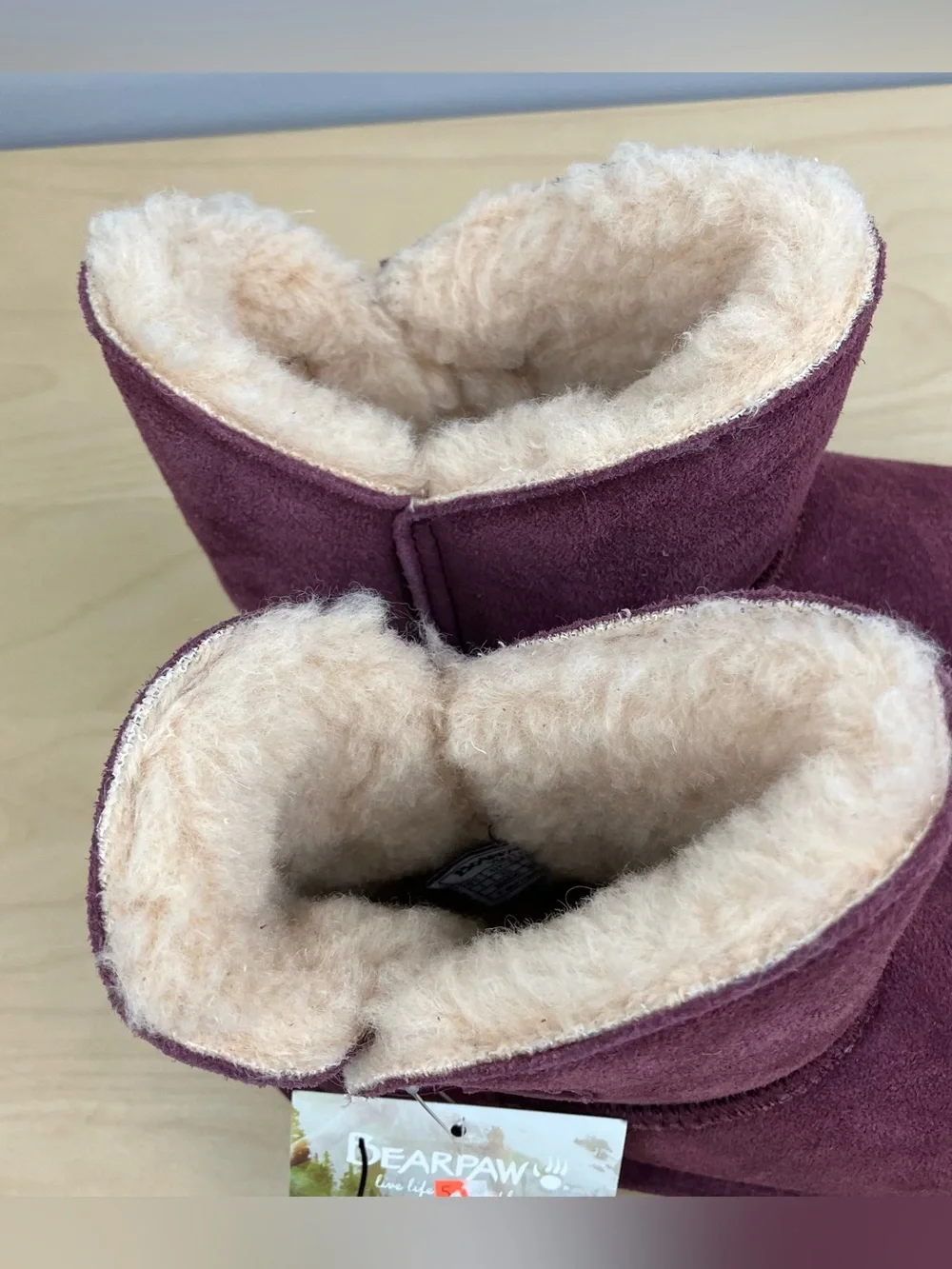 Bearpaw Youth Girls Size 1.0 Rosie Purple/Maroon Suede Winter Boots Lined NWT